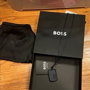 Boss Black Pendant Necklace